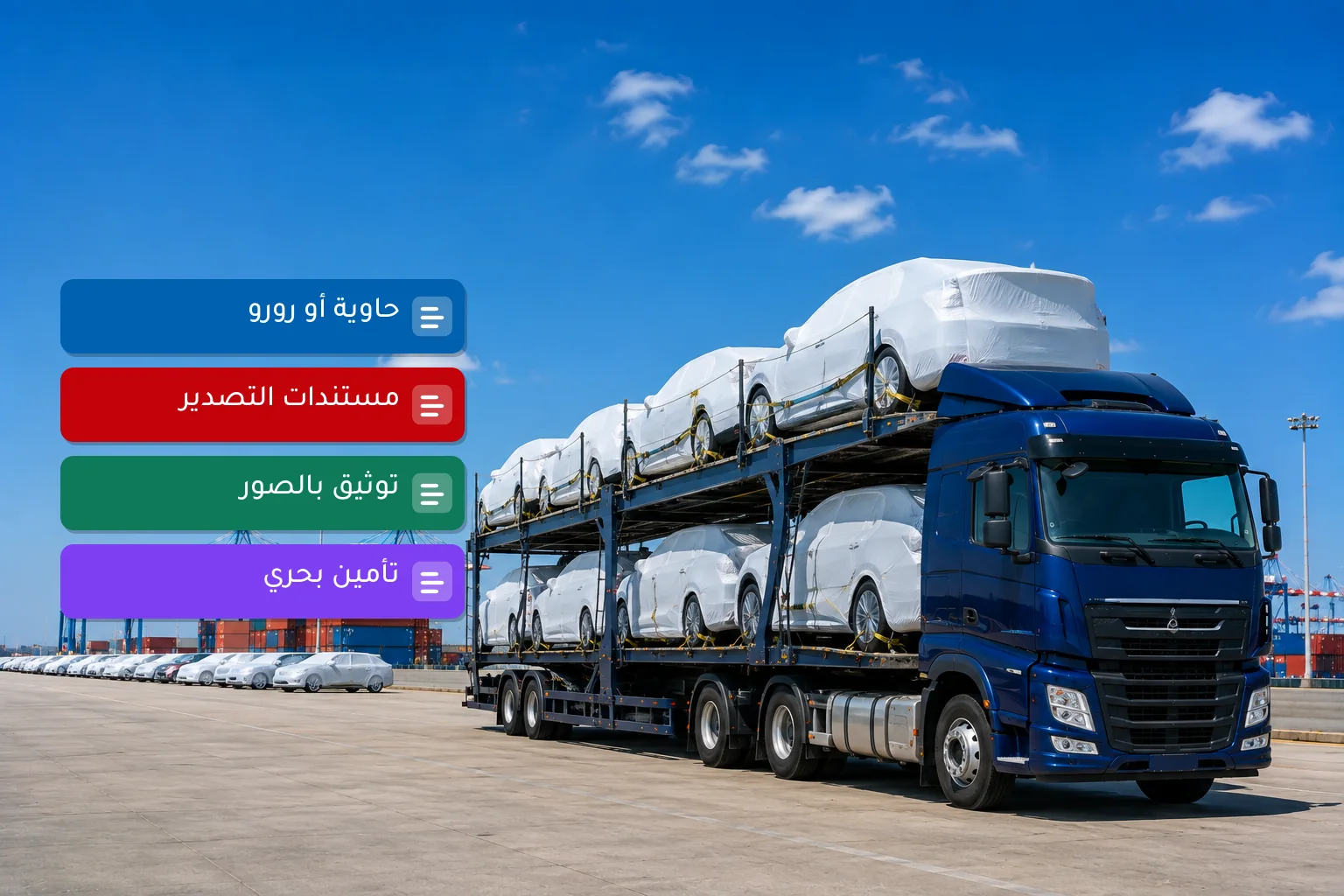 شحن السيارات — الصقر إكسبريس
