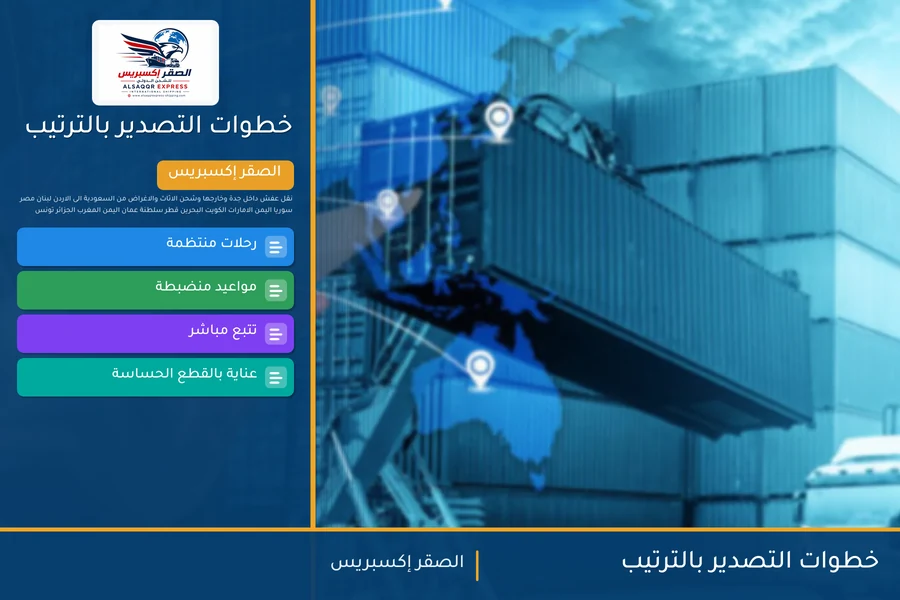 خطوات التصدير بالترتيب